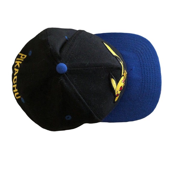 Pokemon Pikachu Snapback Baseball Cap Hat Black Blue Cotton NWOT Pokémon - Picture 4 of 8